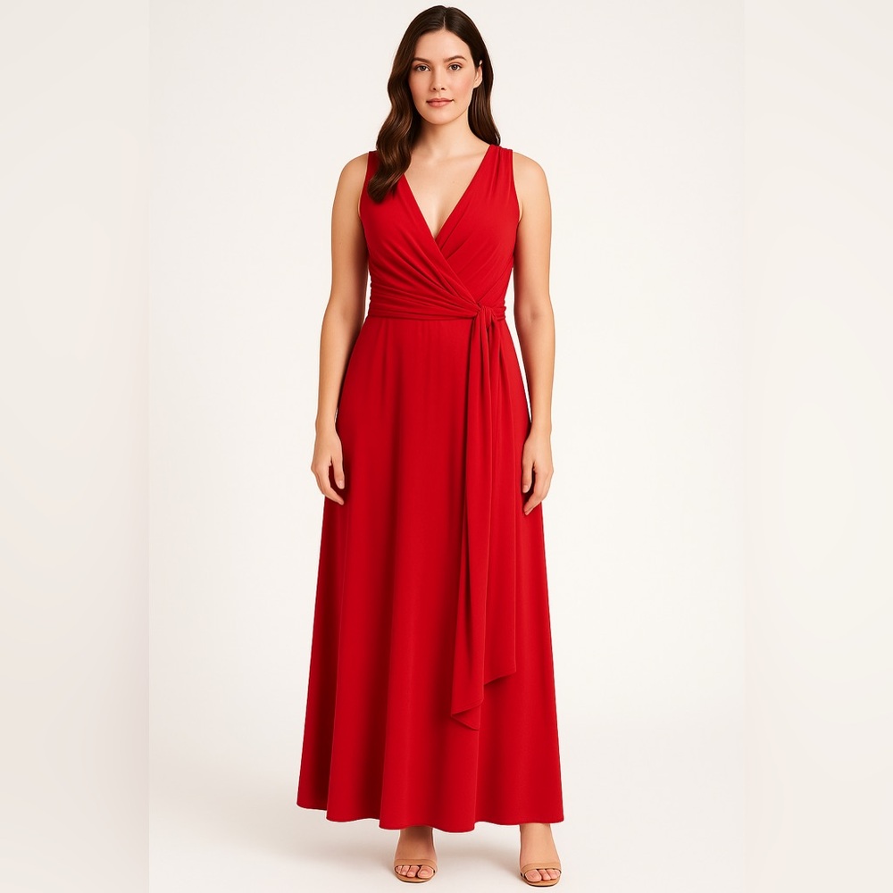 NWT | Donna Karan Red Full Length Dress | Large